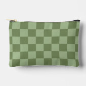 Pochette À Accessoires Minimalist Sage Green Checkerboard Pattern (Recto)