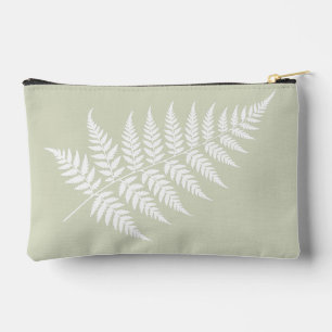 Pochette À Accessoires Minimaliste Vert Sauge Clair Fougère Blanche Petit