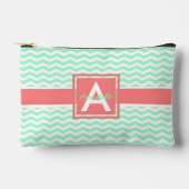 Pochette À Accessoires Mint Coral Chevron (Recto)