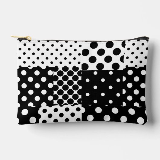 Pochette À Accessoires Mode Noir Blanc Motif à Points Style Design (Recto)