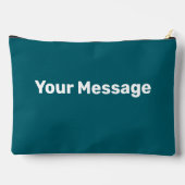 Pochette À Accessoires Modèle de message simple sarcelle foncé et blanc (Verso)