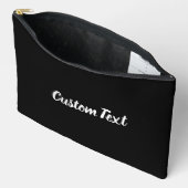 Pochette À Accessoires Modèle de texte de script noir et blanc simple (Ouvrir)