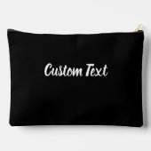 Pochette À Accessoires Modèle de texte de script noir et blanc simple (Verso)