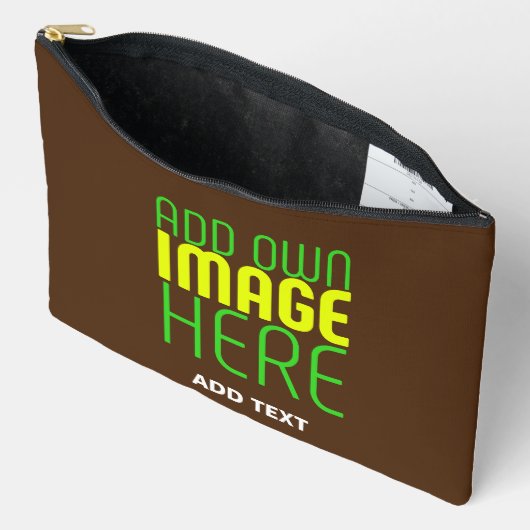 POCHETTE À ACCESSOIRES MODÈLE DE TEXTE D'IMAGE BROWN SIMPLE MODERNE (Ouvrir)