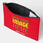 POCHETTE À ACCESSOIRES MODÈLE DE TEXTE D'IMAGE ROUGE SIMPLE MODERNE (Ouvrir)