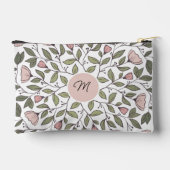 Pochette À Accessoires Modèle floral délicat Monogramme personnalisé (Verso)