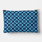 Pochette À Accessoires Modèle floral géométrique bleu élégant (Verso)