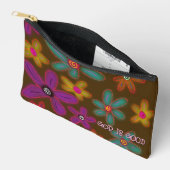 Pochette À Accessoires Modèle floral Nom personnalisé Brown (Ouvrir)