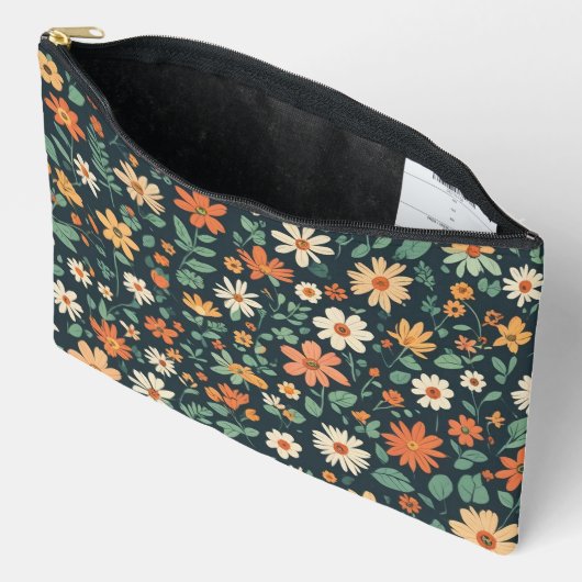 Pochette À Accessoires Modèle floral simple (Ouvrir)