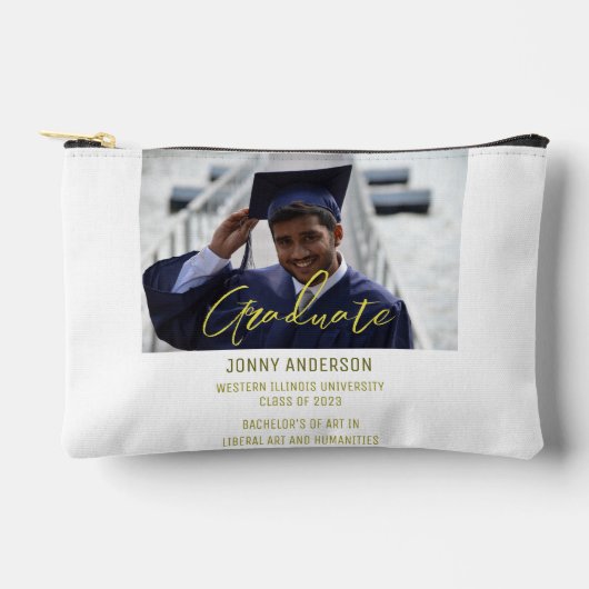 Pochette À Accessoires Modern Minimalist Photo and Script (Recto)