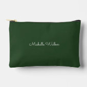 Pochette À Accessoires Moderne Classique Simple Monogramme Vert & Blanc (Recto)