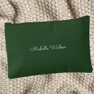 Pochette À Accessoires Moderne Classique Simple Monogramme Vert & Blanc