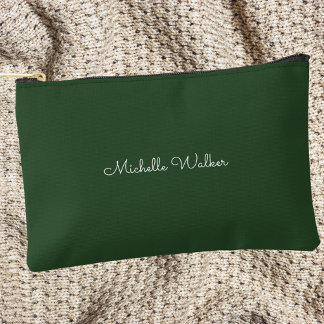 Pochette À Accessoires Moderne Classique Simple Monogramme Vert & Blanc