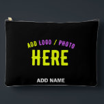 POCHETTE À ACCESSOIRES MODERNE ET MODERNE PERSONNALISABLE NOIR VÉRIFIÉ<br><div class="desc">VOUS POUVEZ CHANGER,  REDIMENSIONNER OU AJOUTER LOGO,  PHOTO,  TEXTE ET COULEURS COMME VOUS LE SOUHAITEZ.MERCI.</div>