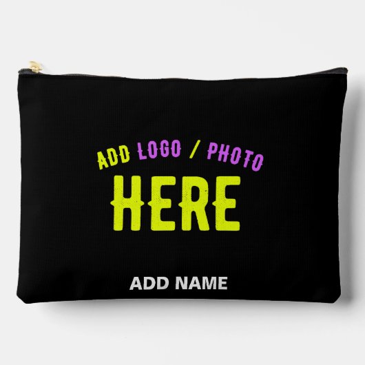 POCHETTE À ACCESSOIRES MODERNE ET MODERNE PERSONNALISABLE NOIR VÉRIFIÉ (Recto)