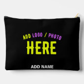 POCHETTE À ACCESSOIRES MODERNE ET MODERNE PERSONNALISABLE NOIR VÉRIFIÉ (Verso)