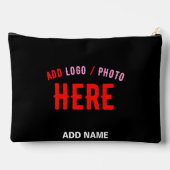 POCHETTE À ACCESSOIRES MODERNE ET MODERNE PERSONNALISABLE NOIR VÉRIFIÉ (Verso)