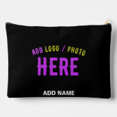 POCHETTE À ACCESSOIRES MODERNE ET MODERNE PERSONNALISABLE NOIR VÉRIFIÉ (Verso)