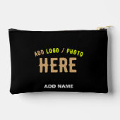 POCHETTE À ACCESSOIRES MODERNE ET MODERNE PERSONNALISABLE NOIR VÉRIFIÉ (Verso)