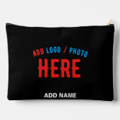 POCHETTE À ACCESSOIRES MODERNE ET MODERNE PERSONNALISABLE NOIR VÉRIFIÉ (Verso)