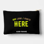 POCHETTE À ACCESSOIRES MODERNE ET MODERNE PERSONNALISABLE NOIR VÉRIFIÉ (Verso)