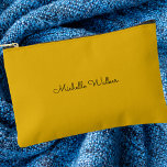 Pochette À Accessoires Moderne Jaune tendance élégant Monogramme noir<br><div class="desc">Pochette d'accessoires pour monogramme noir moderne et tendance</div>