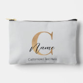 Pochette À Accessoires Moderne Monogramme Initial C & Nom Personnalisé (Recto)
