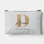 Pochette À Accessoires Moderne Monogramme Initiale D & Nom Personnalisé (Recto)