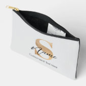 Pochette À Accessoires Moderne Monogramme Initiale S & Nom Personnalisé (Ouvrir)