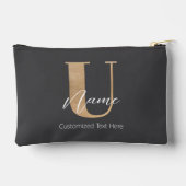 Pochette À Accessoires Moderne Monogramme Initiale U & Nom Personnalisé (Verso)