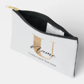 Pochette À Accessoires Moderne Monogramme Initiale U & Nom Personnalisé (Ouvrir)