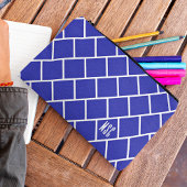 Pochette À Accessoires Monogram, Blue & White Stylish Trellis Pattern