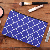 Pochette À Accessoires Monogram, Blue & White Stylish Trellis Pattern