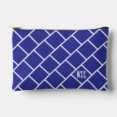 Pochette À Accessoires Monogram, Blue & White Stylish Trellis Pattern (Recto)