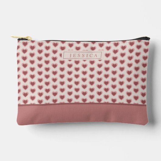 Pochette À Accessoires Monogram Retro Hearts Pink Burgundy (Recto)