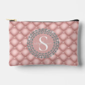 Pochette À Accessoires Monogram Sparkly Diamonds Tufted Custom Blush Pink (Recto)