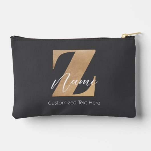 Pochette À Accessoires Monogram with Initial Z & Custom Name Personalized (Verso)