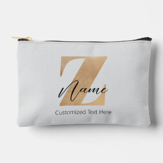 Pochette À Accessoires Monogram with Initial Z & Custom Name Personalized