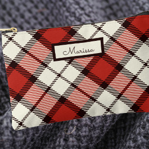 Pochette À Accessoires Monogramme à carreaux classique moderne