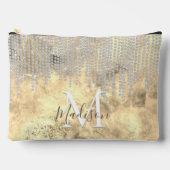 Pochette À Accessoires Monogramme à gouttes de rhinestone argent en or ch (Recto)