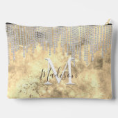 Pochette À Accessoires Monogramme à gouttes de rhinestone argent en or ch (Verso)