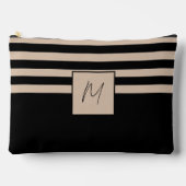 Pochette À Accessoires Monogramme à rayures simple moderne (Recto)