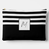 Pochette À Accessoires Monogramme à rayures simples modernes (Recto)