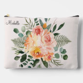 Pochette À Accessoires Monogramme Automne Aquarelle Russe Rose Peach Flow (Recto)