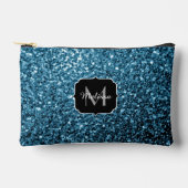 Pochette À Accessoires Monogramme bleu clair faux parties scintillant (Recto)