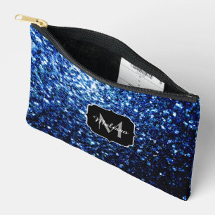 Pochette À Accessoires Monogramme bleu foncé brille de parties scintillan