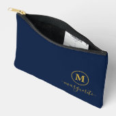 Pochette À Accessoires Monogramme bleu marine et or (Ouvrir)