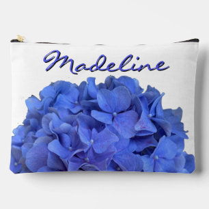 Pochette À Accessoires Monogramme bleu periwinkel élégant hydrangée flora