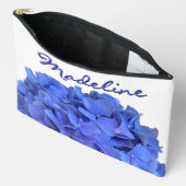 Pochette À Accessoires Monogramme bleu periwinkel élégant hydrangée flora (Ouvrir)