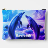 Pochette À Accessoires Monogramme Blue violet Dolphins Océan | (Recto)